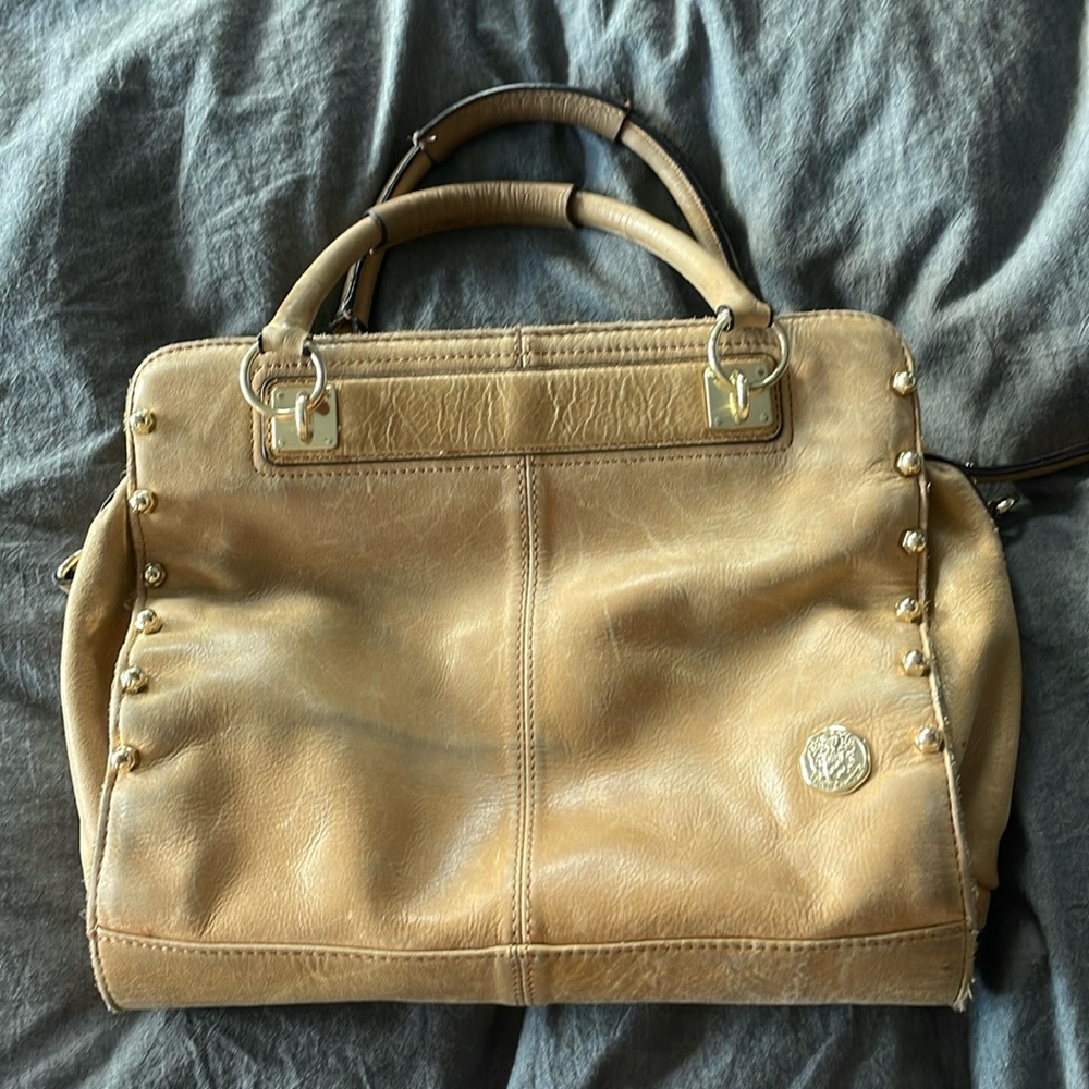 Vince Camuto Leather Handbag with Gold Bolts